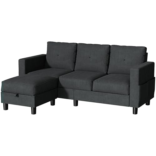 JY QAQA Convertible Sectional Sofa Couch with 3-Seat Sofa