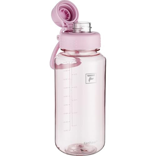 Fanhaw 32 oz Clear Tritan Water Bottle Fast-Flow Spout (Cherry Blossom)