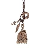 Ebsem Music Legends necklace, genuine leather cord Surfer jewelry for Men & Women (Bob Marley)