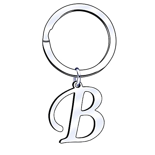 A B C D E F G H I J K L M N O P Q R S T U V W X Y Z Porte-clés en argent lettre de l'alphabet femme homme, B, L