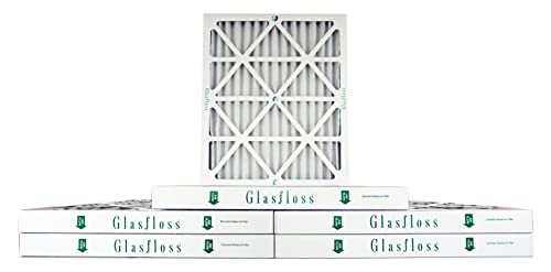 Glasfloss 20x25x2 - 2 MERV 10 - Pack o f 6 - Pleated Air Filter - Furnace Air Filter- Made In USA (Actual Size: 19 1/2 x 24 1/2 x 1 3/4 Inches)