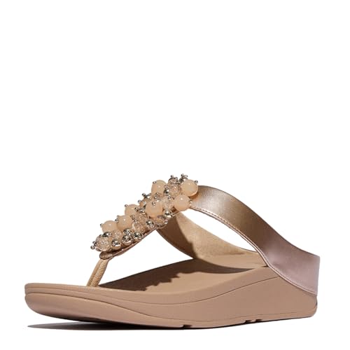 FitFlop Fino Kugel-Bead Zehentrenner für Damen, Keilabsatz, 43 EU