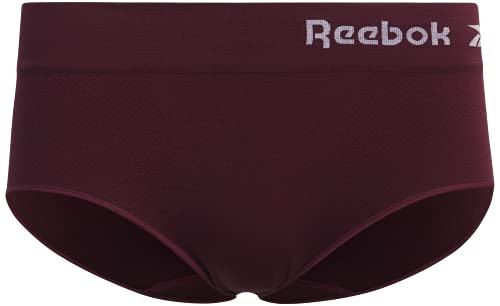 Reebok Womens Underwear, Seamless Hipster Briefs Underpants, 5 In 1 Pack, White Stripe/Pink/Black, Large #TOP4