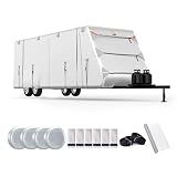 SELIMON 300D Top Travel Trailer RV Cover with Waterproof PU Coating Rip-Resistent & Anti-UV Winter Camper Cover Fits 18' to 20' Travel Trailer