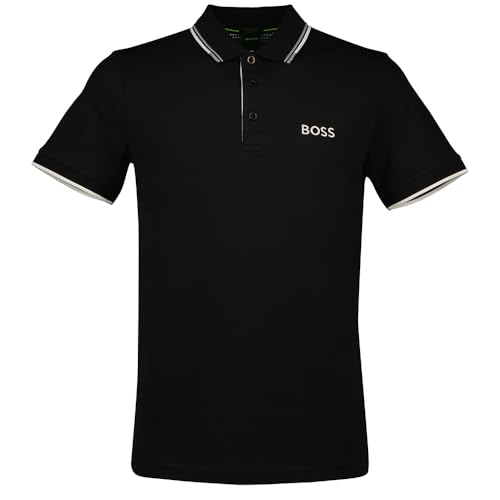 BOSS Mens HBG Paddy Pro Premium Cotton Polo Shirt Dark Blue L