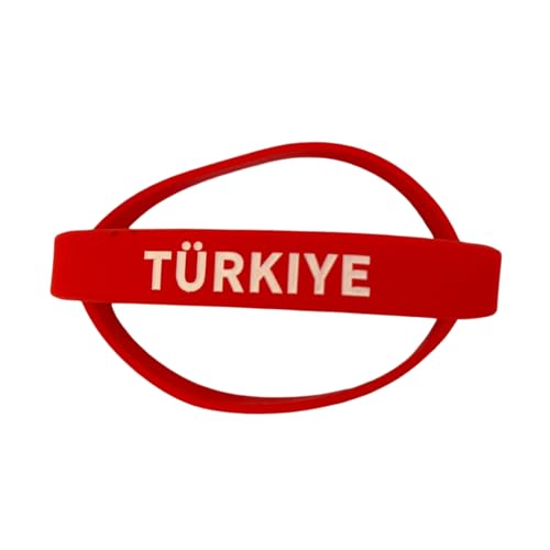 Generisch Doppelpack - 2 Silikon-Armband Türkiye/Türkei rot mit weißer Schrift/Türkiye