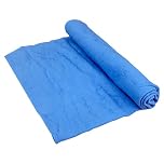 WOLMIK Swim Chamois Towel, PVA Imitation Chamois Absorbent Dry Towel, Quick Dry Towels for Gym, Swimming, Camping, Diving, Triathlon, Etc (Blue,12.6 x 17 Inch)