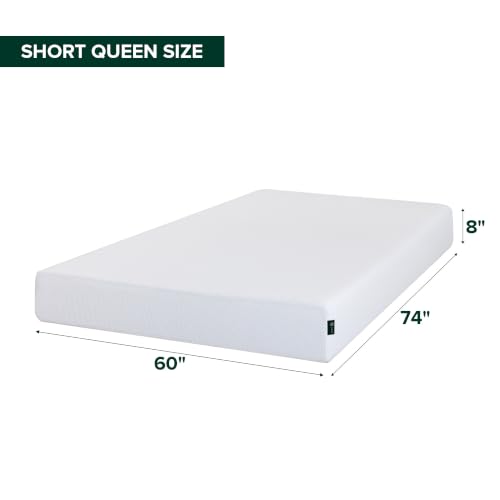 Image of Zinus 8 Inch Green Tea Cooling Memory Foam Mattress [New Version], Short Queen, Fiberglass Free, Medium Firmness, Cooling Gel Foam, Certified Safe Foams & Fabric, Mattress in A Box