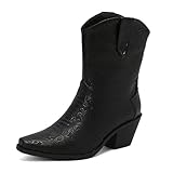 [Matériaux] Matériaux extérieurs : Faux cuir, Matériaux de la semelle extérieure : Caoutchouc, Matériaux intérieurs : Fausse fourrure, Fermeture : À enfiler, Type de talon : Talon bloc, Hauteur du talon : 6 cm/2.36 pouces, Chaussure Largeur : Régulière