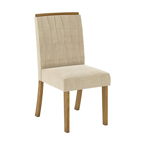 Conjunto Sala de Jantar Mesa Tampo Mdf e Vidro 8 Cadeiras Itália Espresso Móveis Nature/off White/be