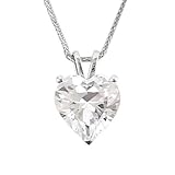 Pierre Lorren Diamond Heart SOLID 18K White Gold Diamond Necklace Pendant for women Wife Diamond Jewelry Mom Birthday Valentine's Day Mothers Day gift Diamond Heart Jewelry Anniversary 1.5 ctw