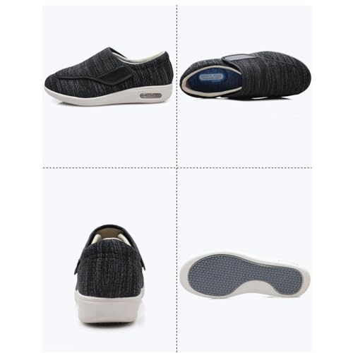 Orthopedic Diabetic Shoes, Mens Comfy Adjustable Breathable Mesh Diabetic Shoes, Fattening Swollen Feet Diabetic Edema Boots Slippers with Rubber Sole, for Swollen Feet Plantar Fasciitis4