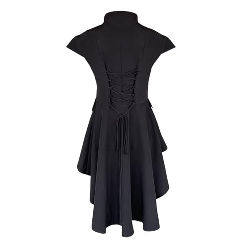 Robe en mousseline de soie gothique au design patchwork rétro raffiné - 3