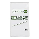 NatureZway Pro (3,000 Pack) Giant Straws (10.25") (Individually Wrapped) Restaurant Grade - Plant Based - Compostable - Eco-Friendly Sipping Solution for Bars & Restaurants