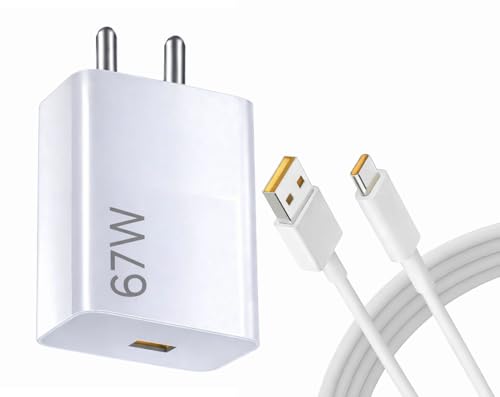 Image of 67W SuperVOOC Fast Charging Adapter with SuperDart Cable Compatible with realme 10 Pro+ /11 /11 Pro /Pro+ /Narzo 60 Pro /70 Pro 5G /P4 Pro /GT Neo Series & All SuperVOOC Supported Type-C Devices