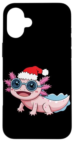 Axolotl �N���X�}�X ���ς��ȓ������D�� �T���^�f�U�C�� �X�}�z�P�[�X iPhone 16 Plus �p