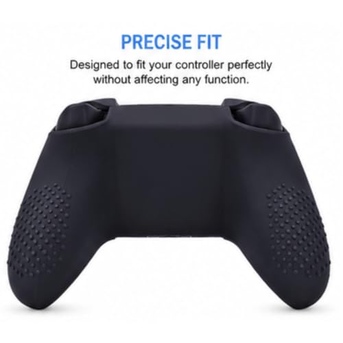 Image of TMG X Series X /S Controller Skin,Anti-Slip Protector Set Compatible with X Series X /S Controller-Silicone Cover with 2 Thumb Grips Caps (Black)