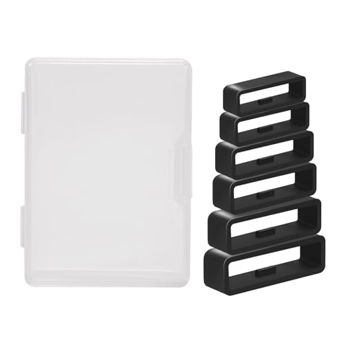 6 Pcs Watch Band Keepers, 16mm/18mm/20mm/22mm /24mm/26mm Watch Strap Holder Loops Retainer, Black Silicone Watch Band Fastener Rings Replacement Parts for Smart Sport Watches - Image 7