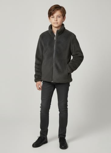 Image of Alan Jones Clothing Boy's Polyester Fluffy Yarn Fleece Full-Zip Standard Length Jacket