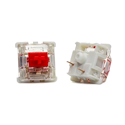 Gateron G Pro2.0 Red Mechanical Keyboard Switches,Silent Linear Pre Lubed Switches,Split Optical Tactile Switches 3 Pin(35Pcs) #TOP5