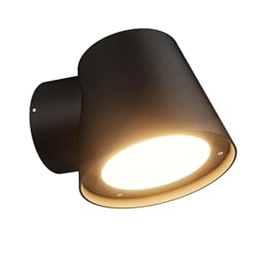 Klighten Außenwandleuchte GU10 Wandlampe Aussen/Innen, IP65 Außen Wandleuchte, Aussenlampe Modern Aussenleuchte Wand, Außenleuchte für Terrasse Garten, Aluminium+PC, Schwarz, ohne Leuchtmittel