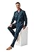 amaxer Men's 100% Cotton Flannel Pajamas Set Men's Home Fashion Pajamas Long-sleeved Pants Set Top with Pockets Pants with Drawstring Soft Pjs for Men S-3XL