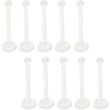 Piercing Retainers 10 unidades de barras de labio Bioflex plástico piercing lengua piercing labio acrílico tragus oreja Studs 1,2 mm (16 g) 6 mm Clear Earrings hombres mujeres Aretes para la Nariz