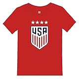 Icon Sports Officially Licensed US Women's National Soccer Team Cotton T-Shirt - Unisex Kids - USSF383TCT Red 5/6