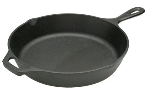 Vintage Gourmet Large Deep Pre-Seasoned Cast Iron Kitchen Frying Pan Skillet