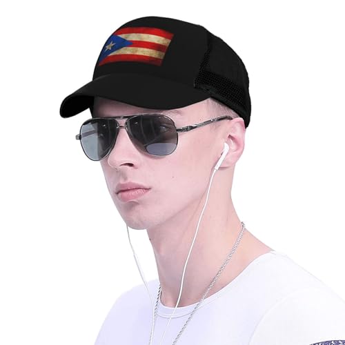 Flag of Puerto Rico Mesh Baseball Cap - Classic Adjustable Peak Cap, Trucker Hat for Men & Women4