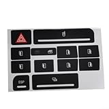 Black Vinyl Push Button Repair Decal Sticker for A4 B6 B7 For ESP Cup Holder, Replacement Knob Switch Overlay for Worn Interior