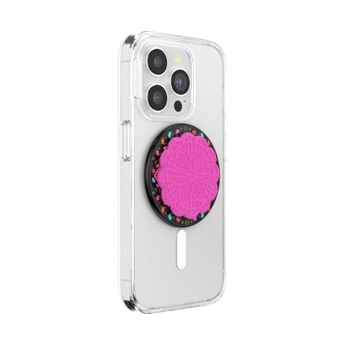 Image of PopSockets Phone Grip for MagSafe, Magnetic Holder, Phone Stand, Hot Pink - Papel picado