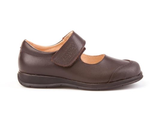 Merceditas Colegiales para Niñas con Puntera Reforzada Todo Piel, mod.463. Calzado infantil Made in Spain, Garantia de calidad. (28, Marrón)