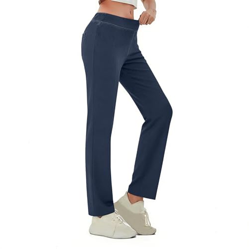 Image of Stretch Jeans for Women UK High Waisted Tummy Control Bootcut Jeans Y2k Comfy Denim Trousers Casual Denim Pants Leggings Everyday Wear