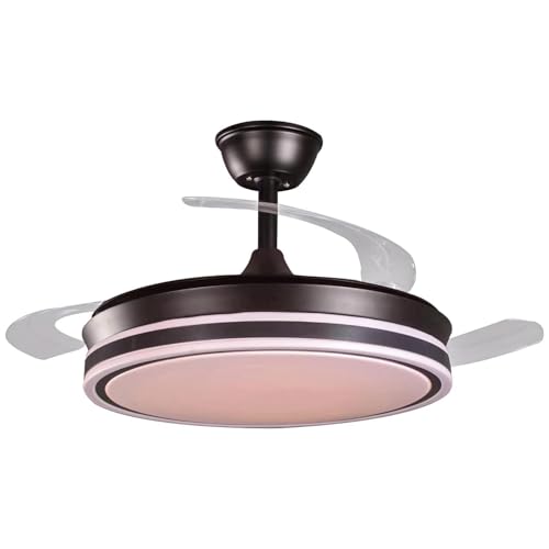 VENTILADOR TECHO C/LUZ 3 ASPAS RETRACTILES NEGRO LUMINOUS
