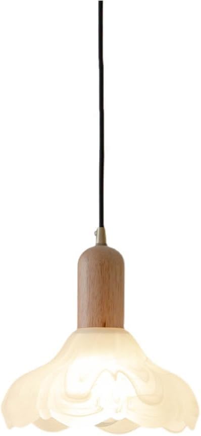 Lámpara de araña retro de una luz color madera para porche y comedor elegante