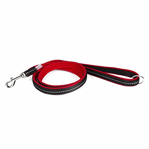 JULIUS K-9 Laisse IDC Powair, Taille: 1,2 m avec poignée et Petit Mousqueton, Rouge