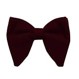 Dan Smith Red Solid Butterfly Bowties For Wedding Velvet Big Pretied Bowtie Clip-On Adjustable Tall