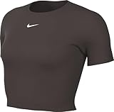 NSW Essential Slim Fit Crop Womens Short Sleeve Shirt (Brown), Medium