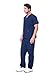 Dagacci Scrubs for Men Set - V-Neck Scrub Top and Cargo Pants - 8 Pockets Men Scrubs Set (Large, Navy Blue)