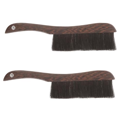 KICHOUSE 2pcs Tail Bed Brush Broom Soft Broom Bed Cleaning Brush Instrument Cleaning Supply Keyboard Duster Small Duster Horsetail Hair Brown