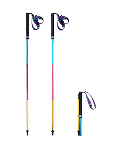 AONIJIEr Bastón De Trekking Caminata Nórdica Liviana y 110 /120cm, diseño Plegable de Cuatro Nodos para un Almacenamiento Conveniente, Fibra De Carbono (110)