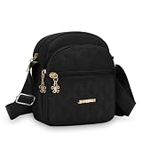 Bolsa tiracolo pequena quadrada multifuncional (preta)