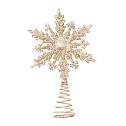 Décoration festive en forme d'étoile dorée pour sapin de Noël 19 cm