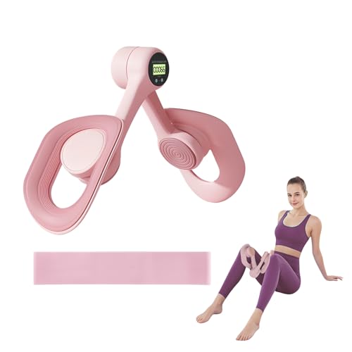 Kegel Pelvic Floor Trainer for Women - Thigh Exerciser with Digital Count Display, Anti-Slip, Pink