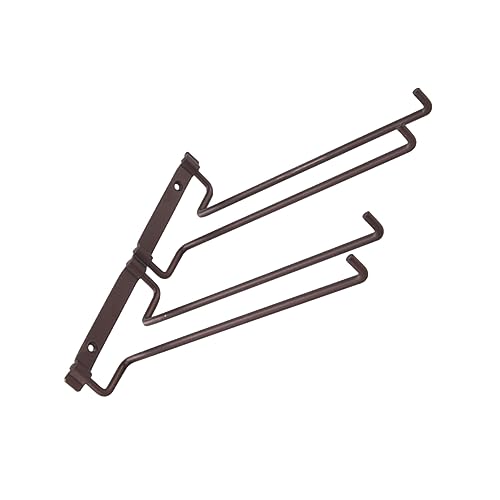 OKUMEYR Double Row Hanging Wine Rack Matte Bronze Iron Goblet Holder for Upside Down Storage for Home Bar Kitchen Display and Wine Lovers Sturdy Stylish Wine Cup