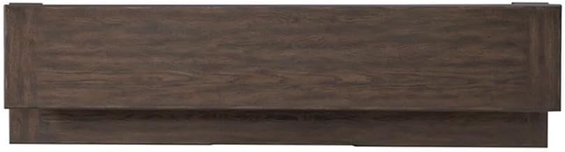 Pemberly Row 4-Piece Console Bar Table Set, Saddle Brown Finish, Rubberwood & Split Heart White Oak, Table with Charging Station & 3 Upholstered Stools, Tobacco Leather Fabric, Rustic Style Dining or