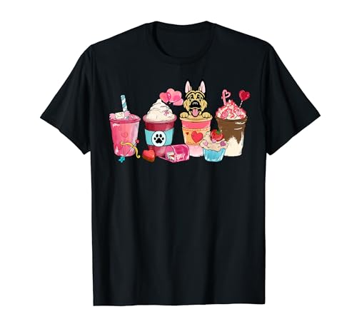 Perro pastor alemán amante del café Día de San Valentín Camiseta