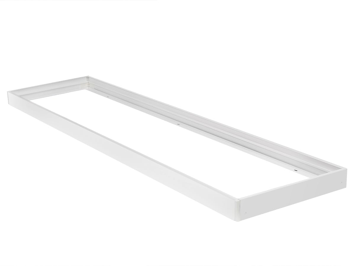 KOLORENO Aluminium LED Panel Frame Mounting Frame Wall Ceiling Light Installation Frame LED Panel Mounting Frame 120 x 30 cm Aluminium White