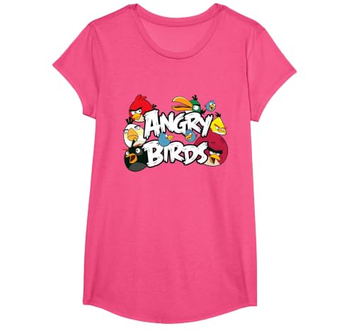 Angry Birds Classic T-Shirt, Girls, Pink Heather, Large